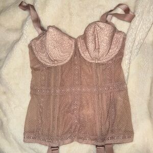 Elegant Lace Bustier Corset Top with Adjustable Straps